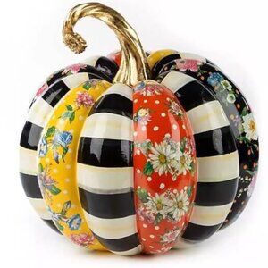 MACKENZIE CHILDS Flower Market Patchwork Pumpkin - Medium